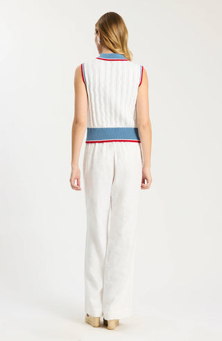 Holly Pointelle Polo Sweater