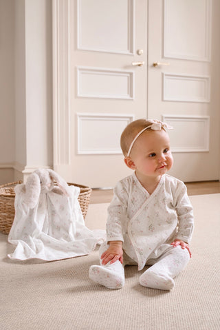 Folklore Floral Organic Cotton 2pc Bag Set White