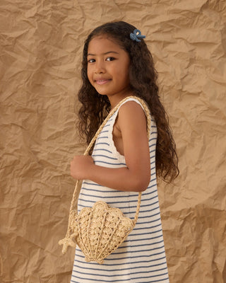 Crochet Tank Mini Dress Marine Stripe