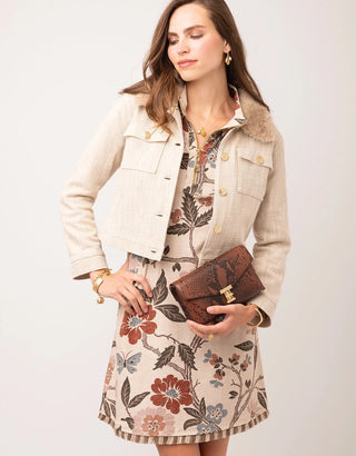 Nora Fringe Dress Japonica Floral Cream