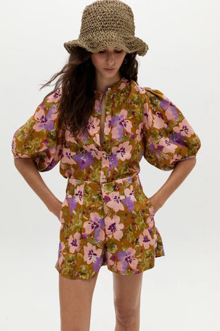 Bubble Linen Shirt Marly Print