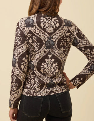 Nora Zip Top Etta Damask Ink