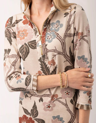 Nora Fringe Dress Japonica Floral Cream