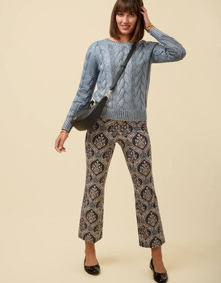 Maren Kick Flare Pant Etta Damask Ink