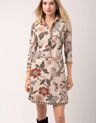 Nora Fringe Dress Japonica Floral Cream