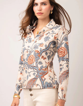 Celia Top Japonica Bird Parchment