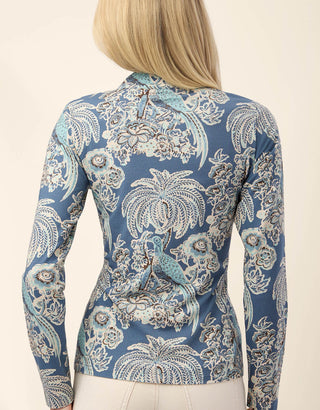 Nora Zip Top St. Augustine Bird Palm Blue