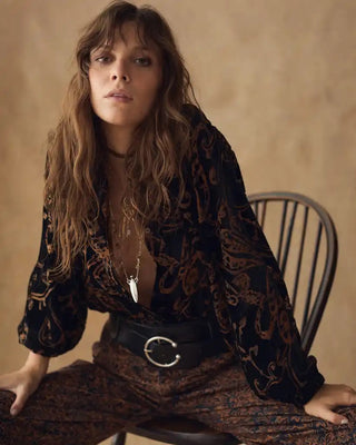 Claire Velvet Shirt Pisley Velvet