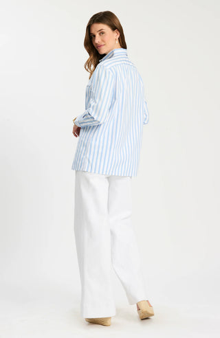 Quinn Awning Stripe Shirt Vista Blue