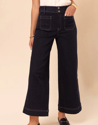 Pritchard Wide Leg Pull On Jean Midnight Marina Rinse Wash