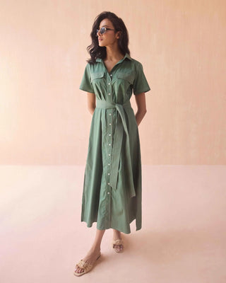 Amira Shirtdress Solid Palm
