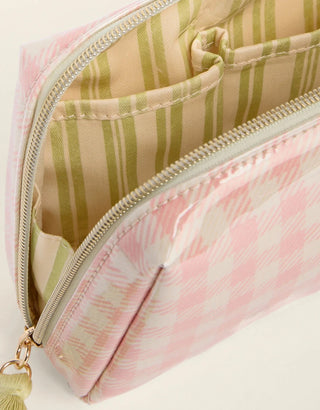 Cosmetic Pouch Gingham Pink
