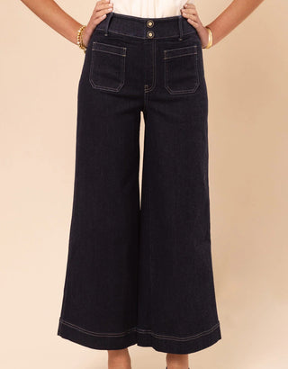 Pritchard Wide Leg Pull On Jean Midnight Marina Rinse Wash