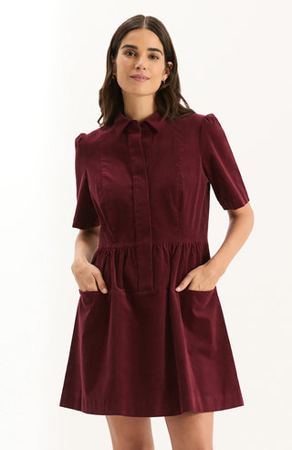 Mitzi Pinwhale Corduroy Dress Tawny Port
