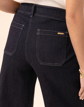 Pritchard Wide Leg Pull On Jean Midnight Marina Rinse Wash
