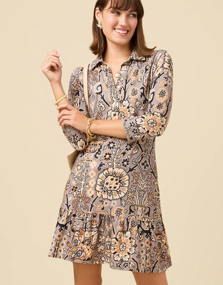 Joelle 3/4 Sleeve Dress Guerard Estate Stone
