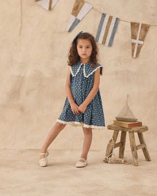 Porter Dress Ditsy Marine