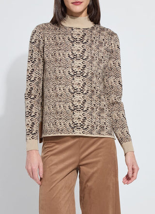 Declan Mock Neck Jacquard Sweater Lux