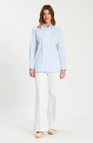 Quinn Awning Stripe Shirt Vista Blue