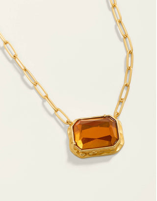 Marion Rectangle Necklace 20” Topaz