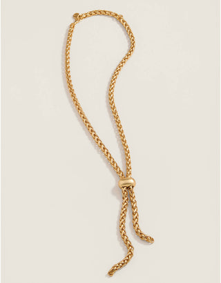 Goddess Lariat Necklace 18” Gold