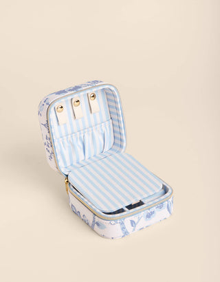 Jewelry Mirror Travel Case Garden Toile