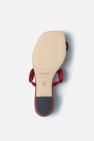 Jupiter Moon Low Heel Sandal Red Crinkle Gloss Leather