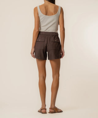 Chocolate Katana High Rise Drawstring Short
