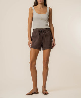 Chocolate Katana High Rise Drawstring Short