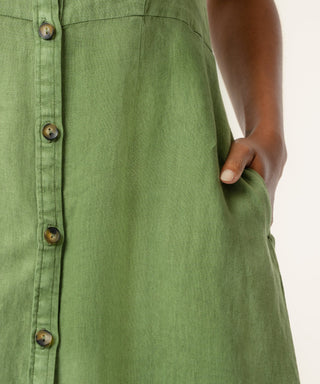 Bowie Button Down Dress Olive