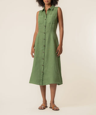 Bowie Button Down Dress Olive