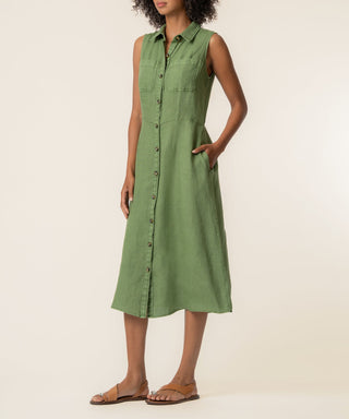 Bowie Button Down Dress Olive