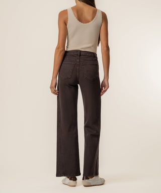 Meg High Rise Wide Leg Denim Chocolate