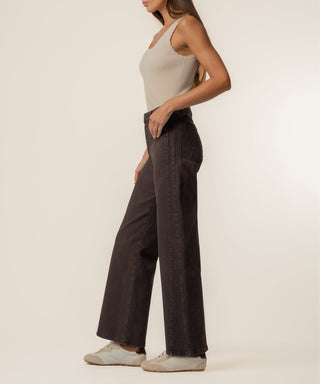 Meg High Rise Wide Leg Denim Chocolate
