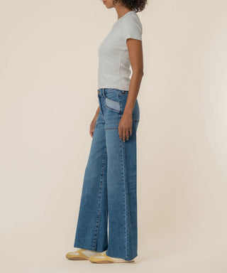Maya High Rise Wide Leg Jeans Success With Medium Wash
