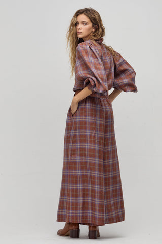 Sabi Linen Pants Hazelnut Checks