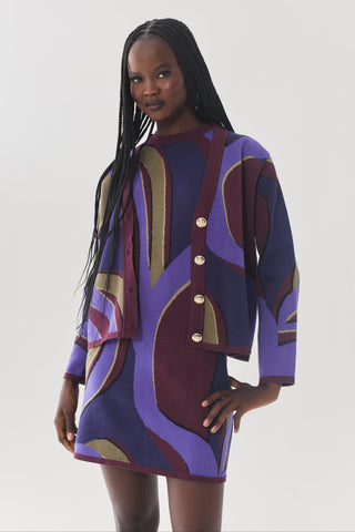 Brook Cardigan Organic Retro Geo