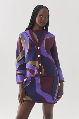 Brook Cardigan Organic Retro Geo