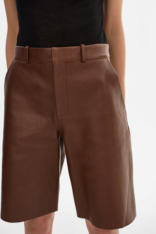 Lotta Leather Bermuda Short Mid Brown