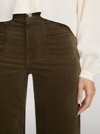 Le Slim Palazzo Modernist Pocket Corduroy Rich Military