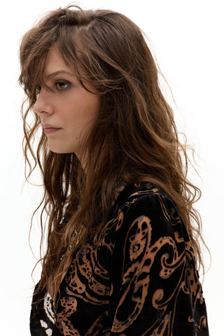 Claire Velvet Shirt Pisley Velvet