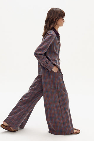 Super Culotte Twill Pants Blue Prince of Wales