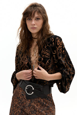 Claire Velvet Shirt Pisley Velvet
