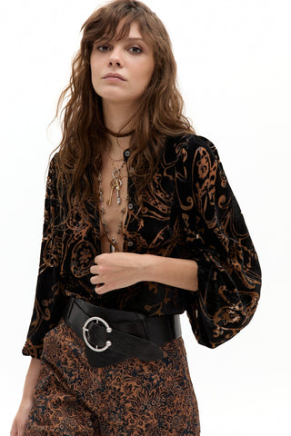 Claire Velvet Shirt Pisley Velvet
