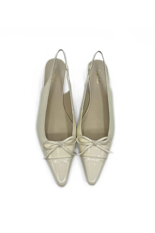 Montecito Slingback Leather Kitten Heel Bone