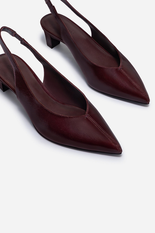 Maude Slingback Pump Chocolate Wine Polish