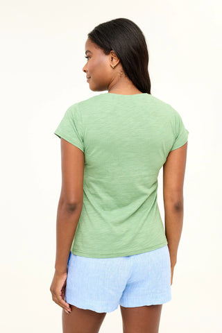 Michelle V-Neck T-Shirt Basil
