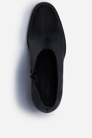Nara Platform Leather Bootie Black