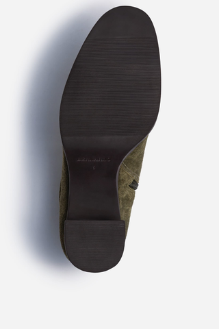 Nara Platform Suede Bootie Dark Olive