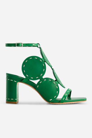 New Moon 75 Heeled Sandal Green Vachetta